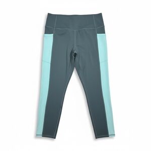 GAIAM Women’s High Waisted 7/8 Leggings in Colorblock greens XXL